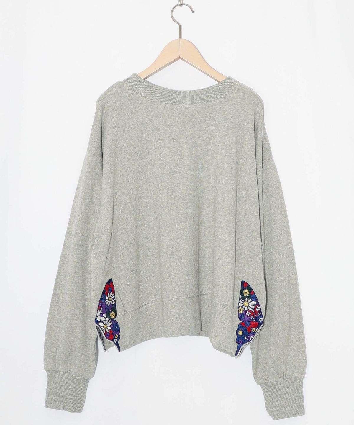 裾蝶刺繍2wayミニ裏毛カーディガン-10