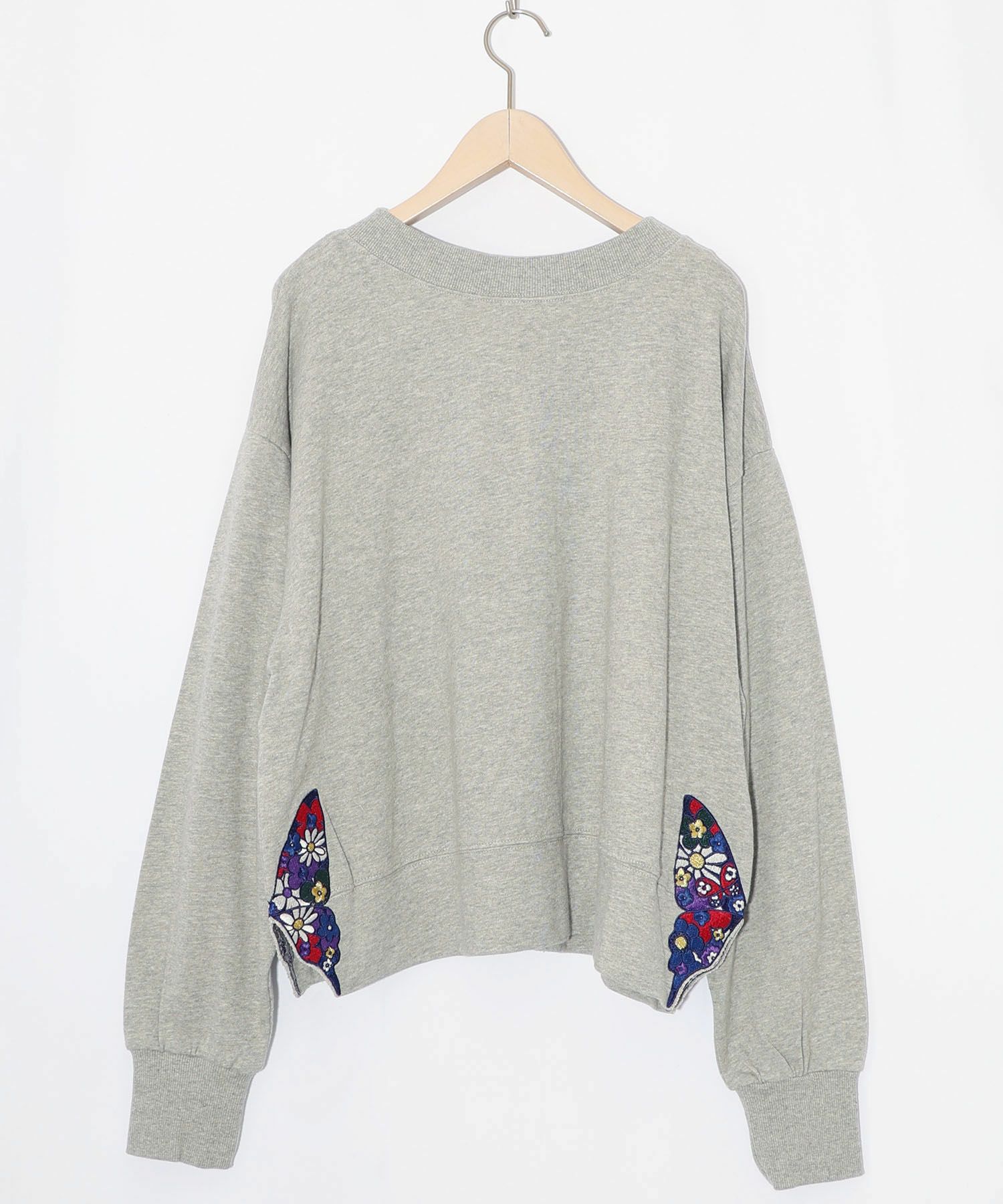 裾蝶刺繍2wayミニ裏毛カーディガン-10