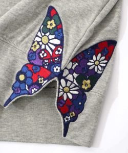 裾蝶刺繍2wayミニ裏毛カーディガン-11