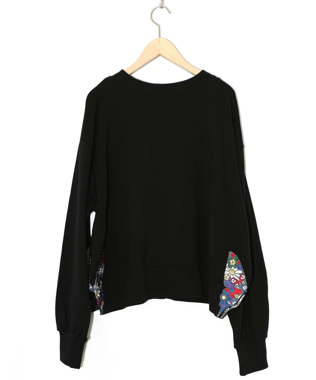 裾蝶刺繍2wayミニ裏毛カーディガン-12