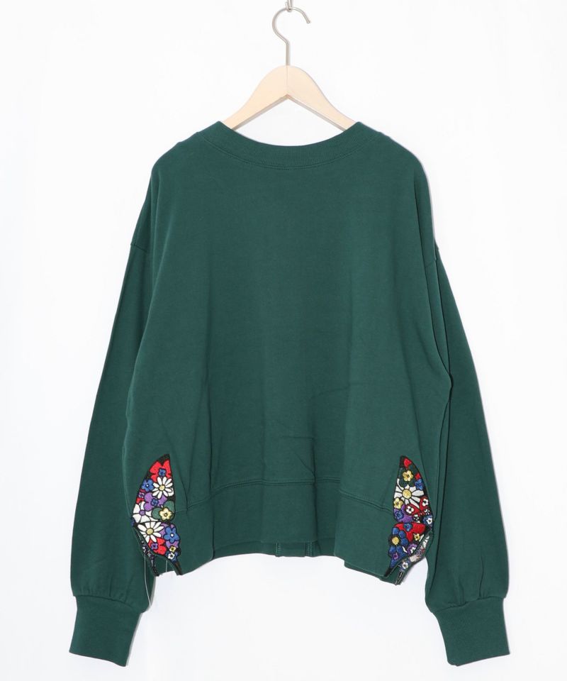 裾蝶刺繍2wayミニ裏毛カーディガン-15