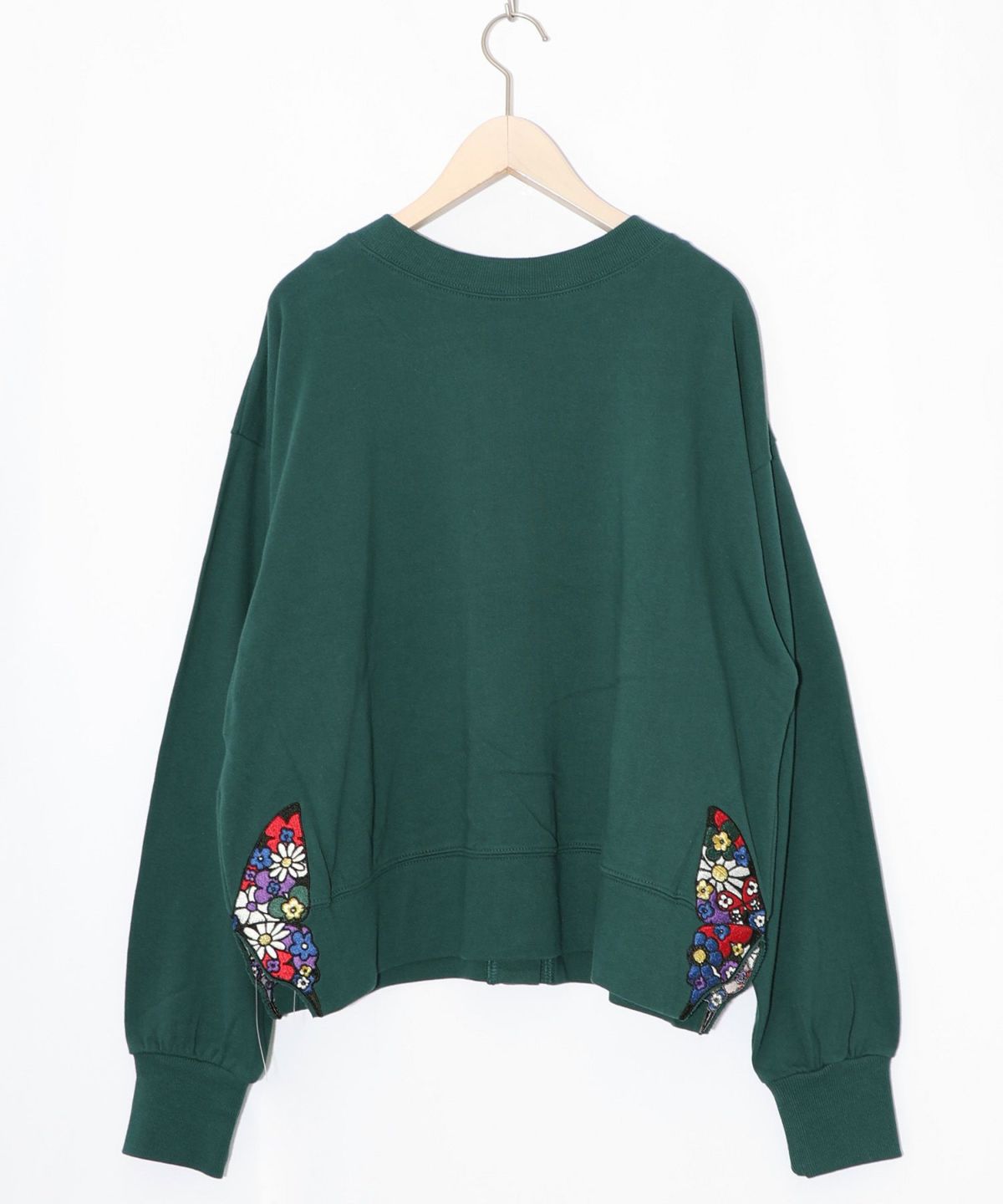 裾蝶刺繍2wayミニ裏毛カーディガン-15