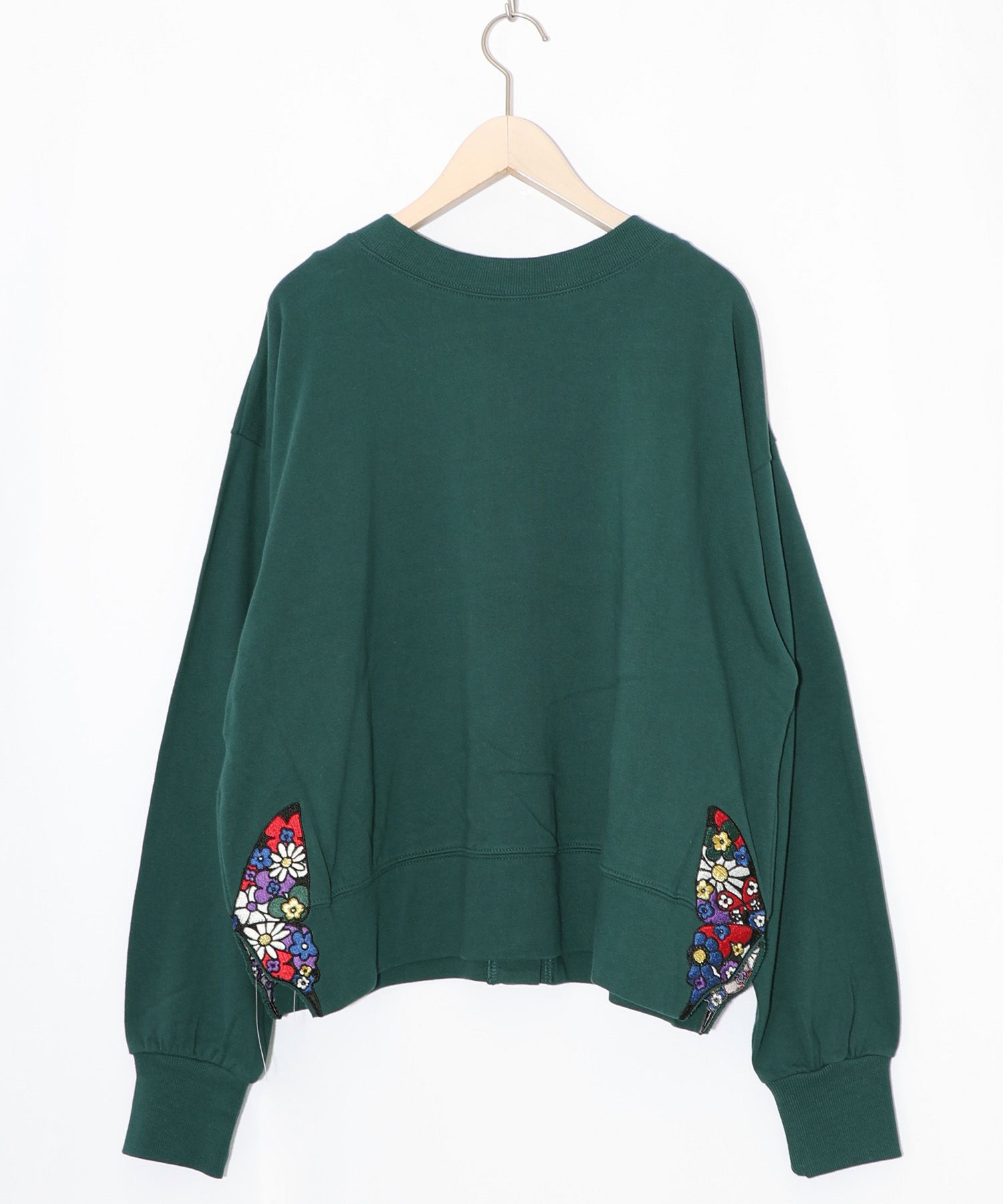 裾蝶刺繍2wayミニ裏毛カーディガン-15