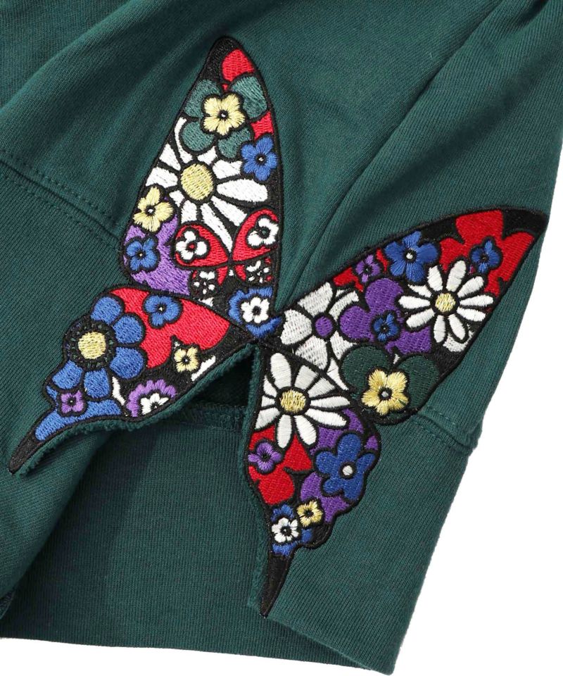 裾蝶刺繍2wayミニ裏毛カーディガン-16