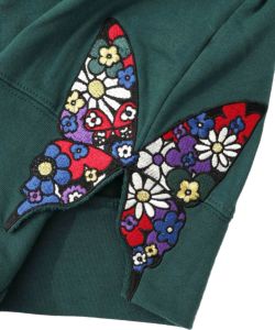 裾蝶刺繍2wayミニ裏毛カーディガン-16