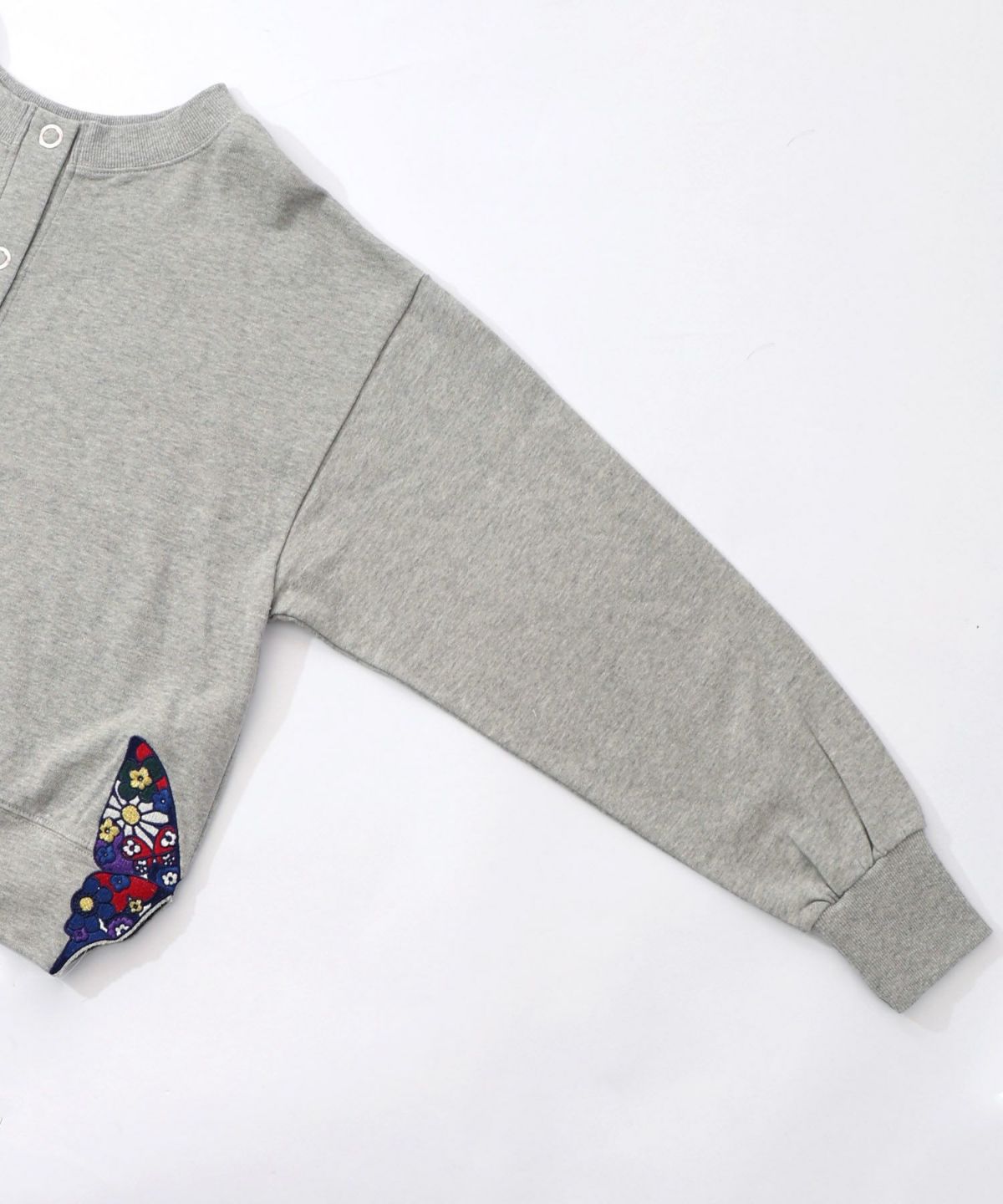 裾蝶刺繍2wayミニ裏毛カーディガン-18