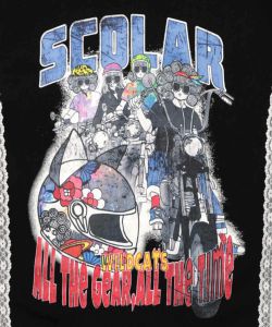 レースライン×ロック柄ミニ裏毛ワンピース-12