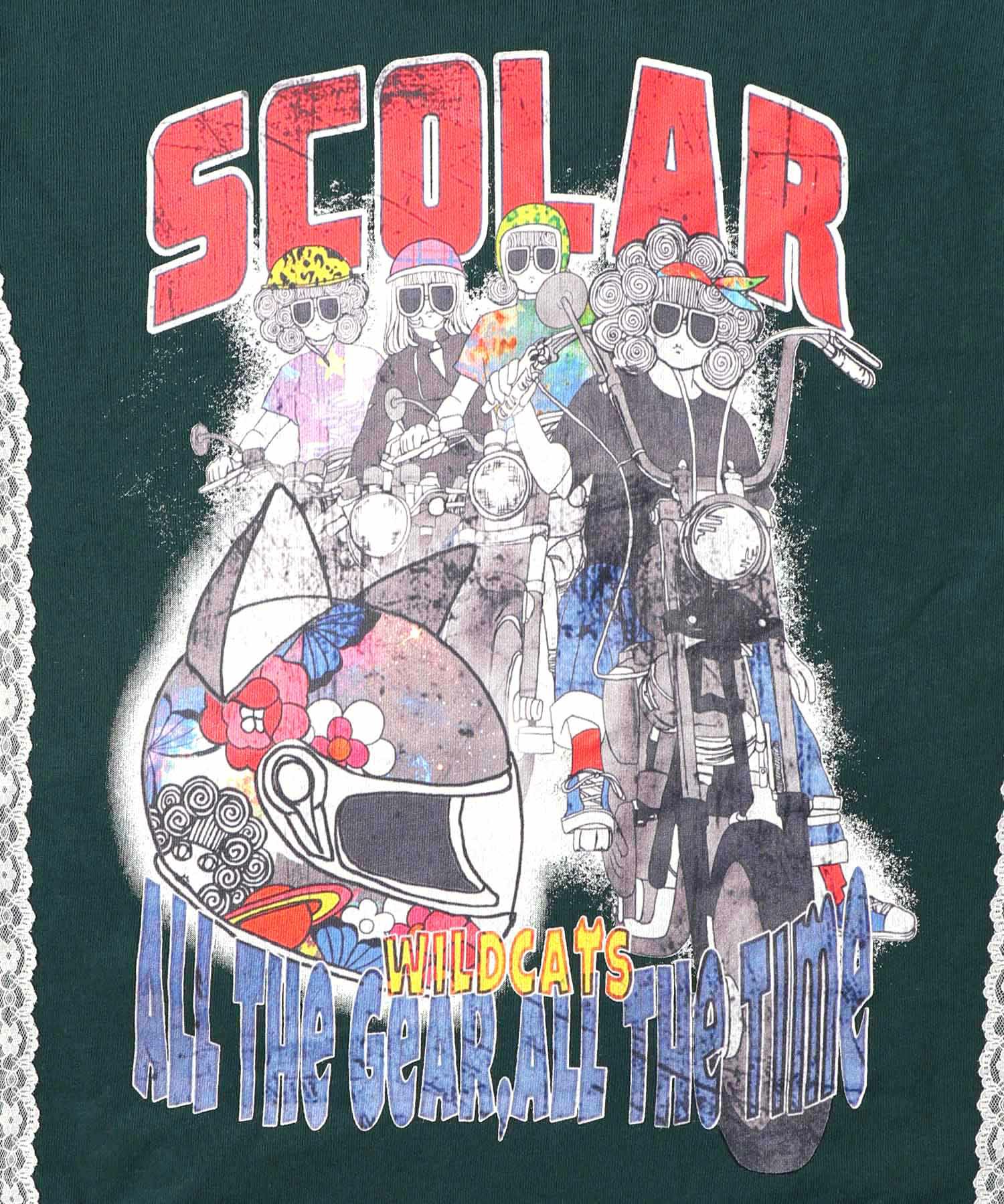 レースライン×ロック柄ミニ裏毛ワンピース-14