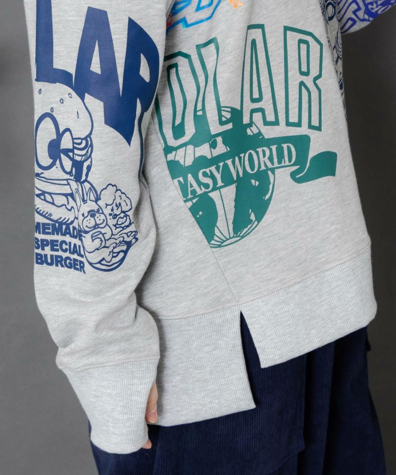 ポップ柄リメイク風ミニ裏毛プルオーバー-4