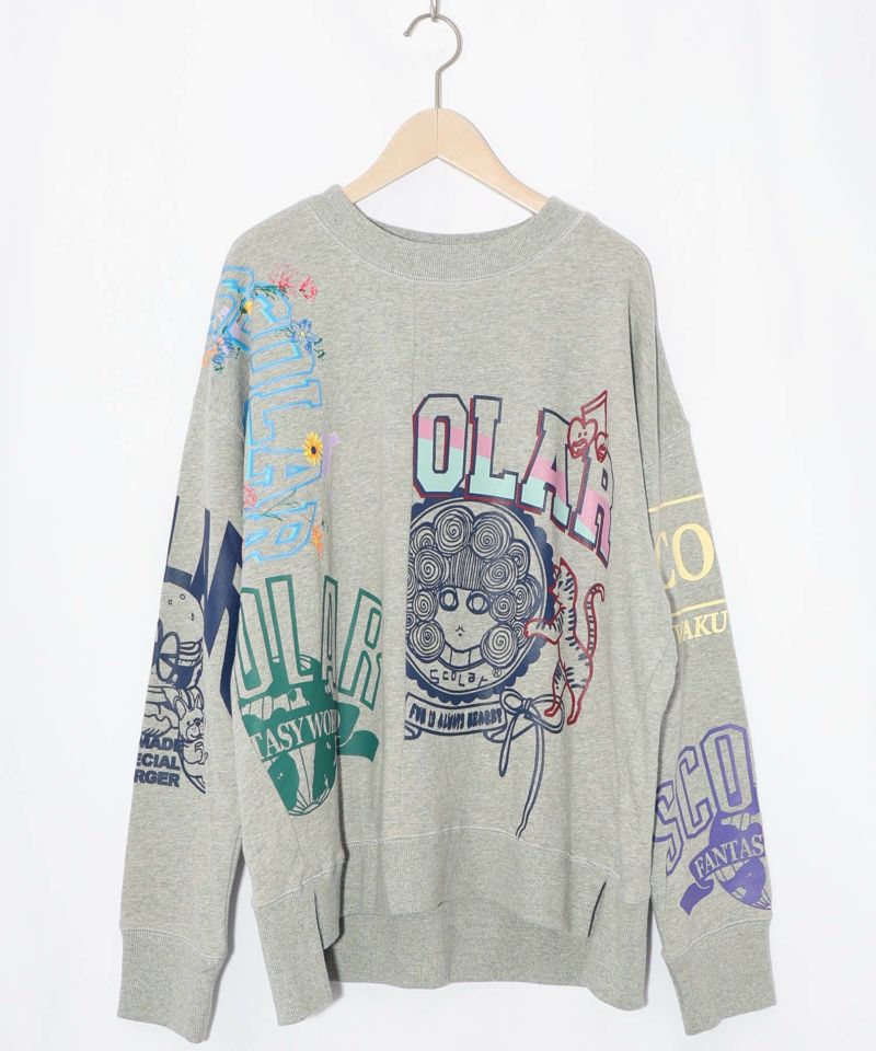 ポップ柄リメイク風ミニ裏毛プルオーバー-9