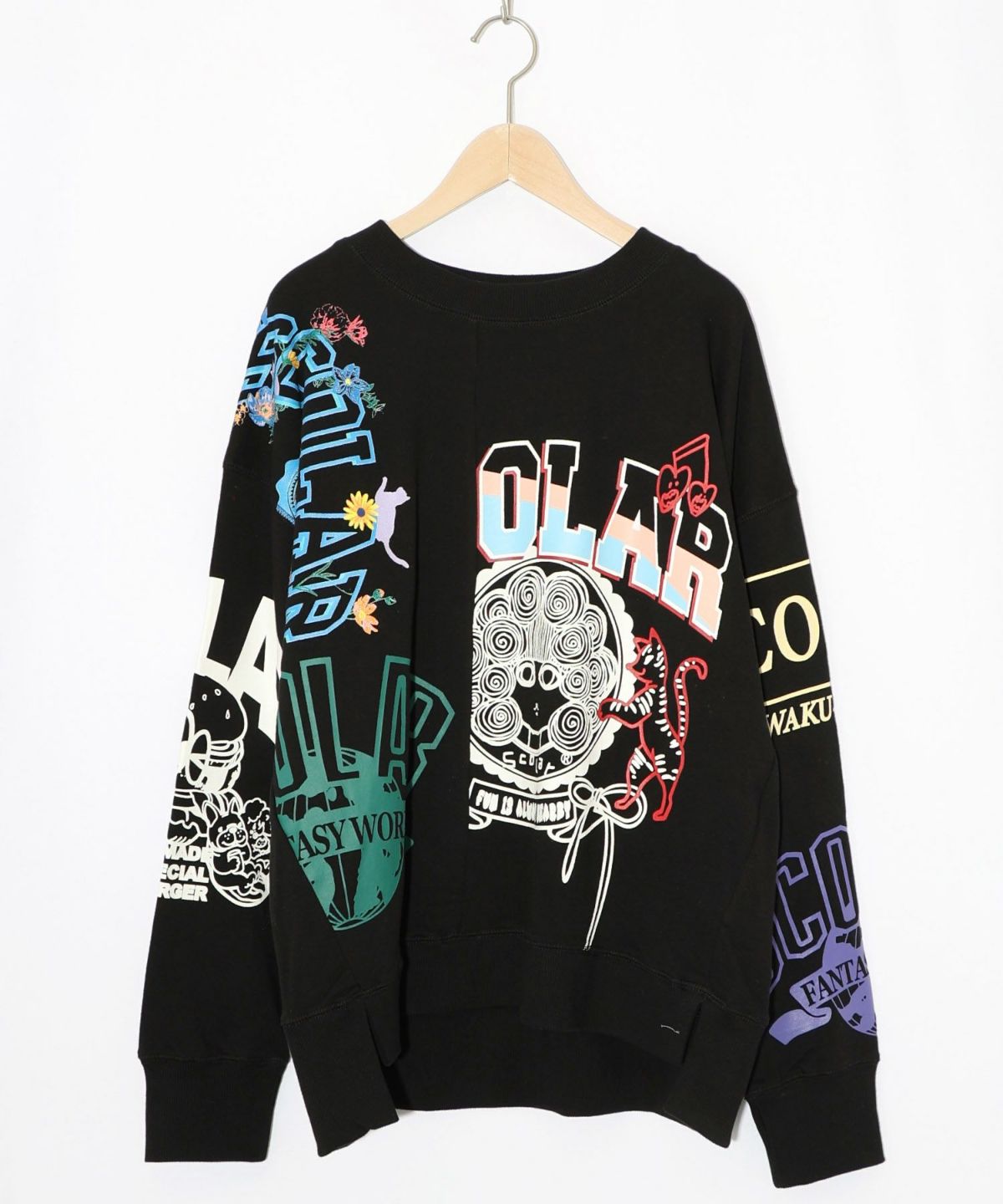 ポップ柄リメイク風ミニ裏毛プルオーバー-11