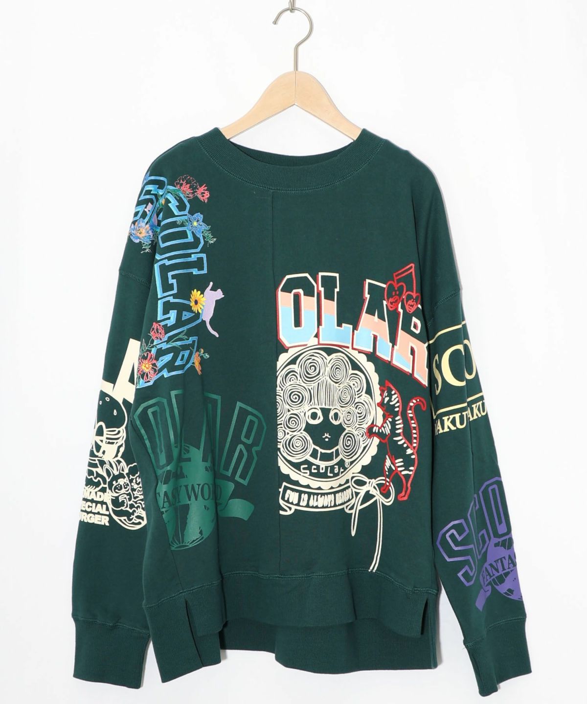 ポップ柄リメイク風ミニ裏毛プルオーバー-13