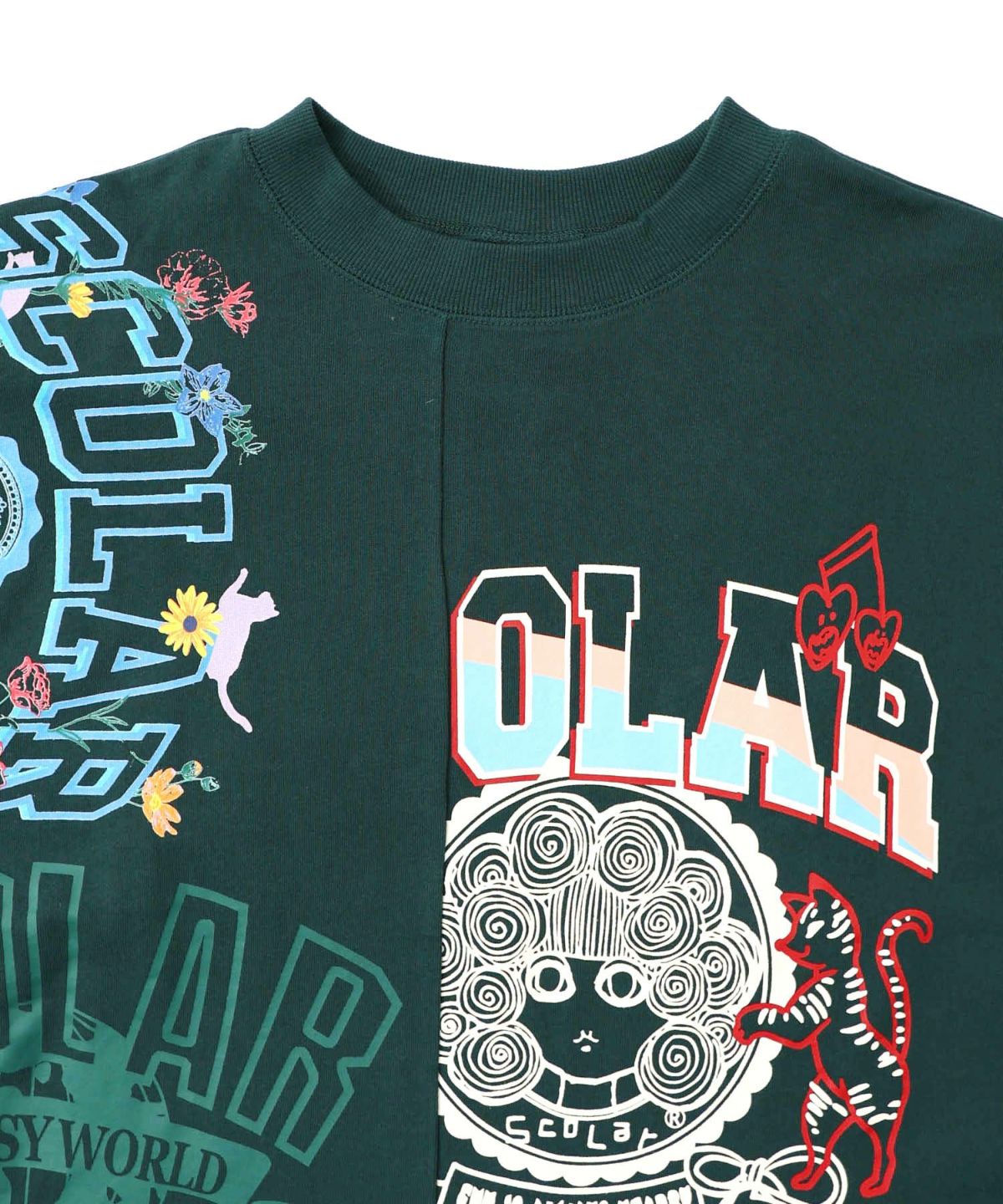 ポップ柄リメイク風ミニ裏毛プルオーバー-15