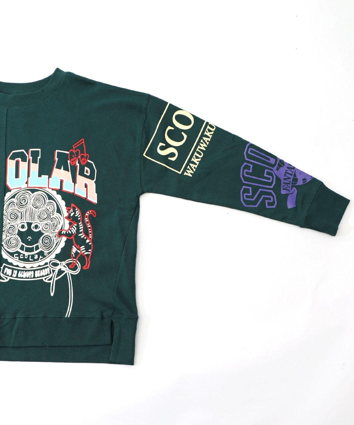 ポップ柄リメイク風ミニ裏毛プルオーバー-17