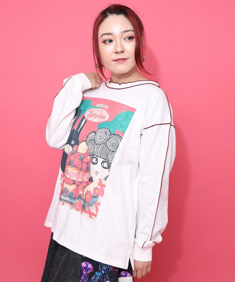 ベリーパンケーキ柄メロー加工プルオーバー-3