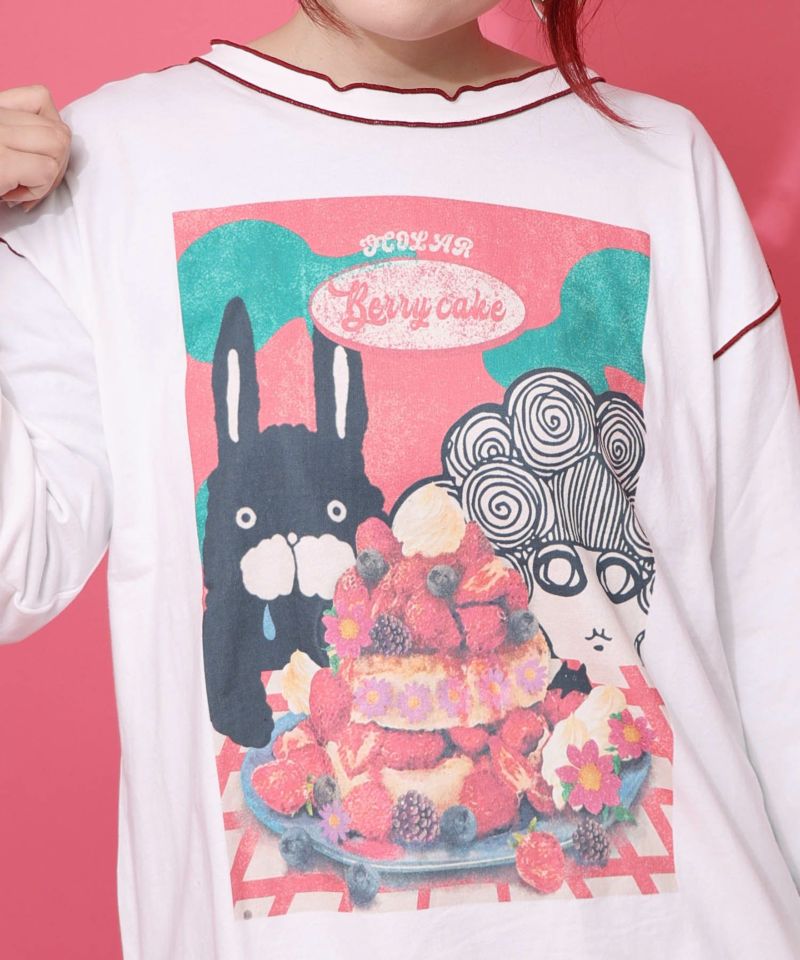 ベリーパンケーキ柄メロー加工プルオーバー-7