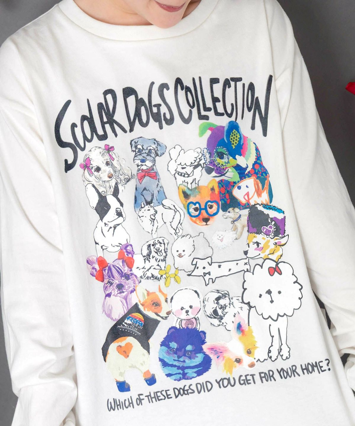 スカラーわんちゃんコレクション柄ロンT-8