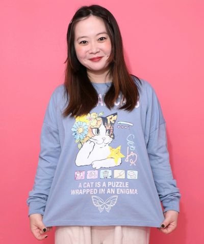 ネコロン 153777：ネコちゃんのデイリールーティン柄ロンTの通販-ScoLar