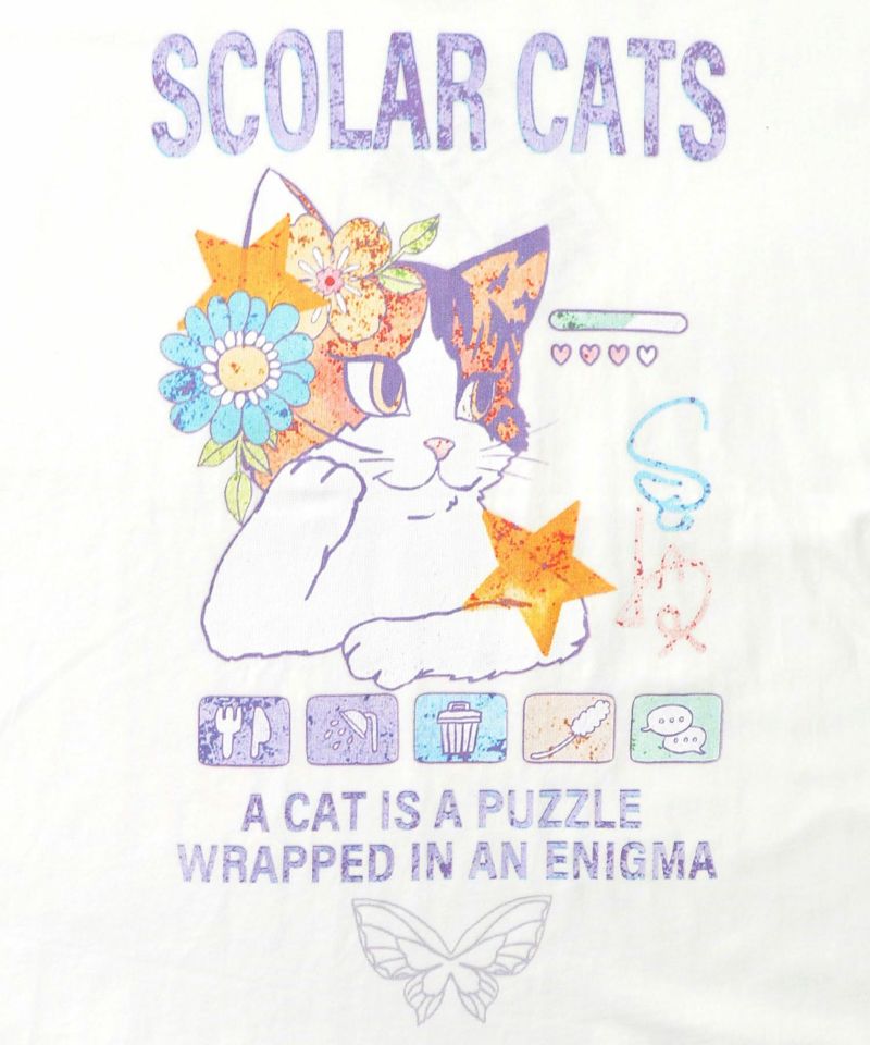 ネコちゃんのデイリールーティン柄ロンT-10