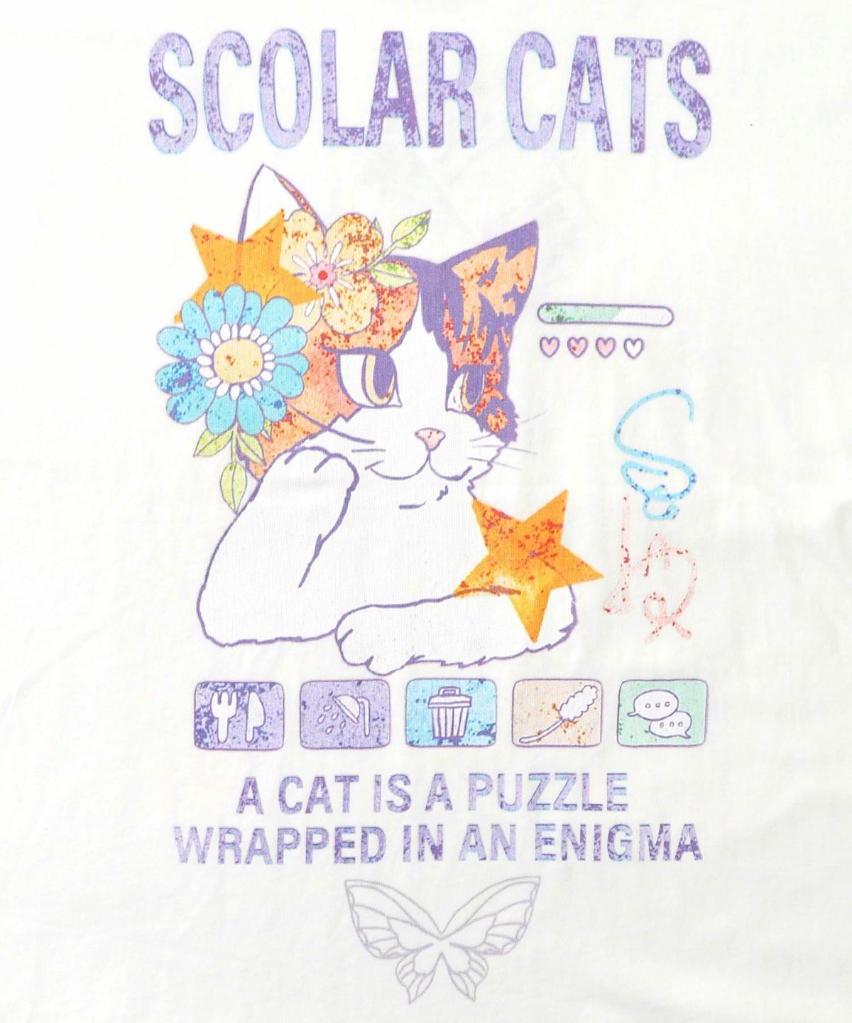 ネコちゃんのデイリールーティン柄ロンT-10