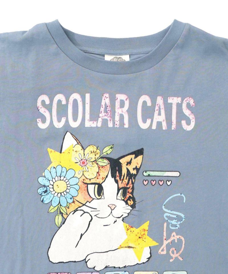 ネコちゃんのデイリールーティン柄ロンT-17