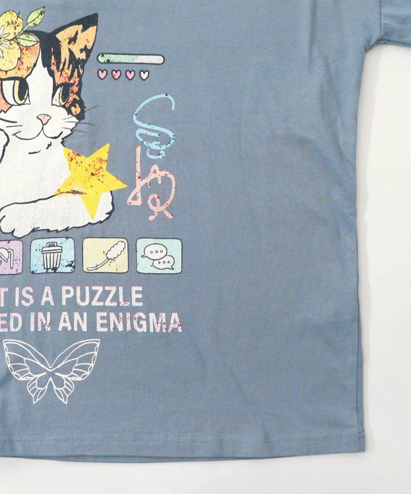 ネコちゃんのデイリールーティン柄ロンT-19