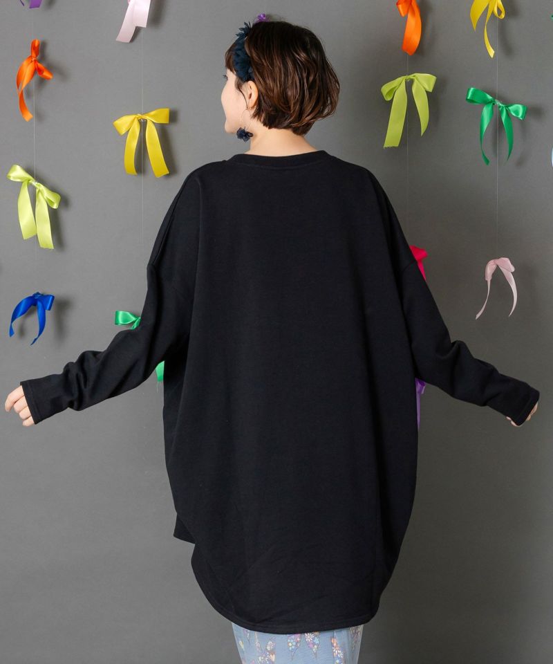 パッチワークラビルアップリケ裏毛プルオーバー-5