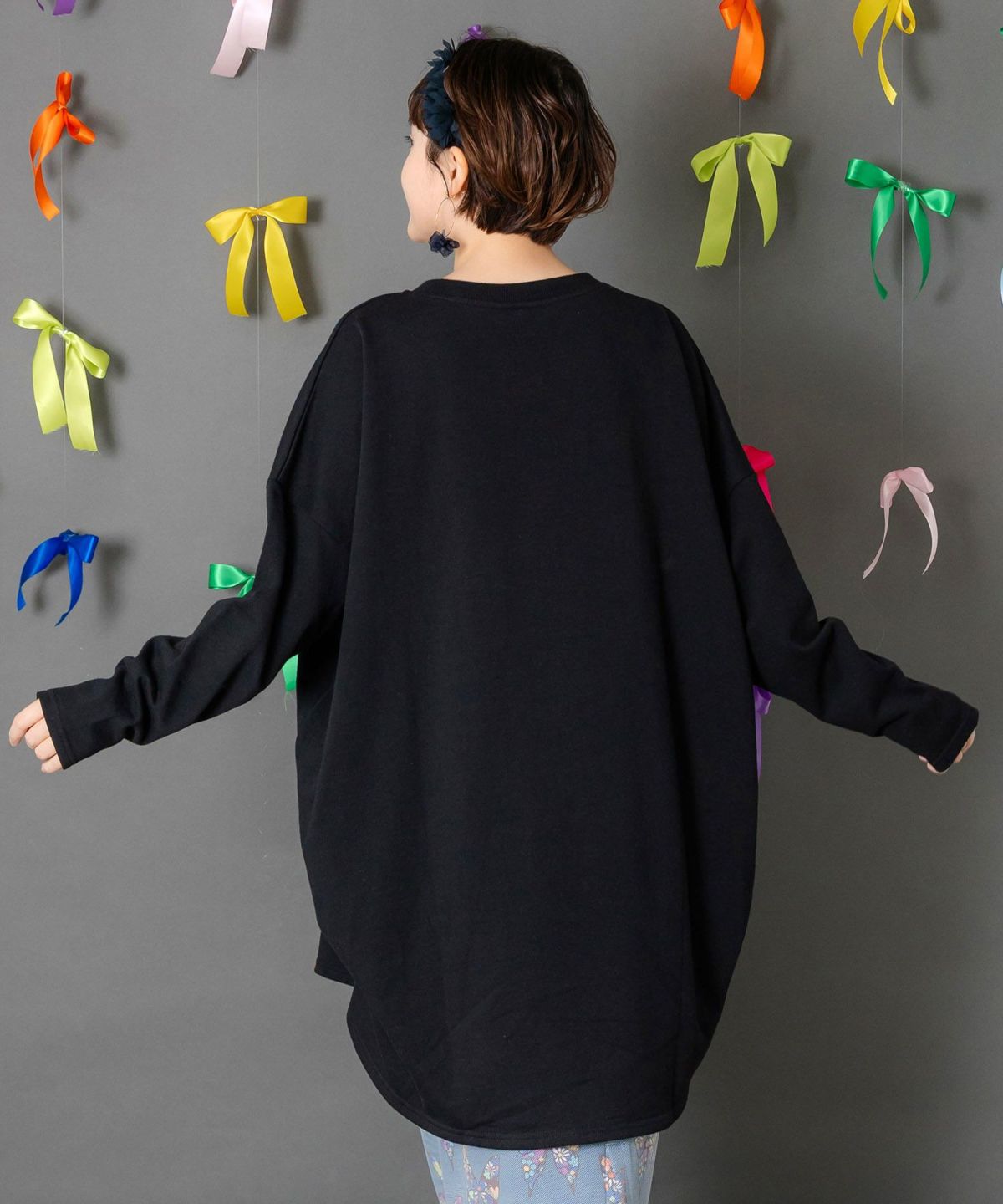 パッチワークラビルアップリケ裏毛プルオーバー-5