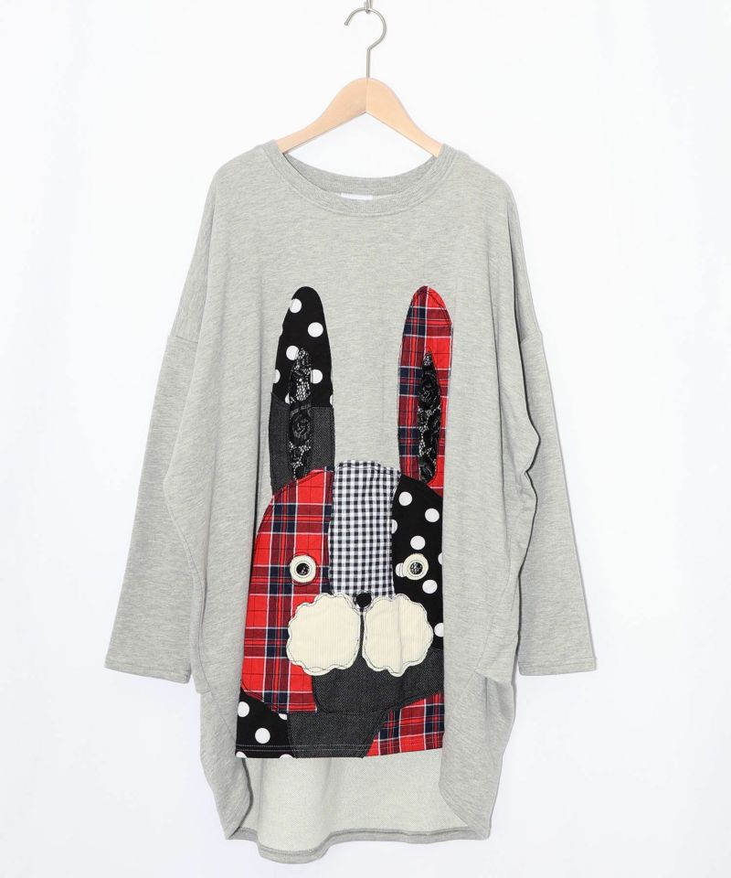 パッチワークラビルアップリケ裏毛プルオーバー-9