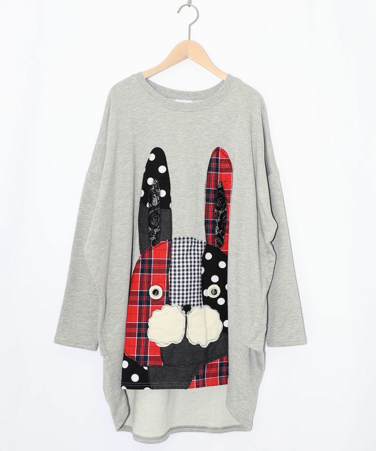 パッチワークラビルアップリケ裏毛プルオーバー-9