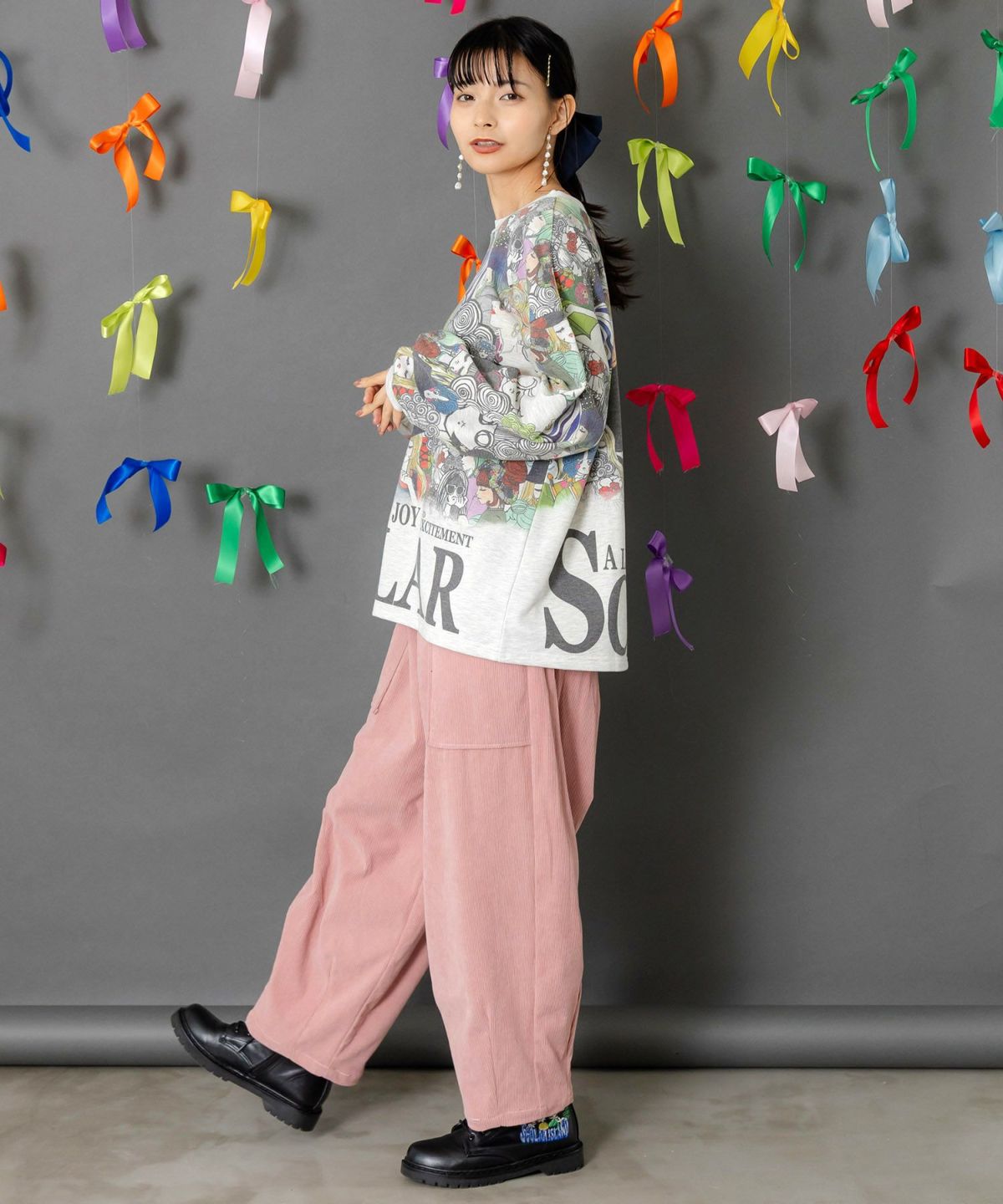 スカラーと女の子がいっぱい裏毛プルオーバー-6