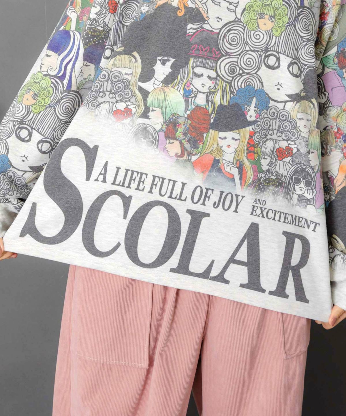 スカラーと女の子がいっぱい裏毛プルオーバー-8