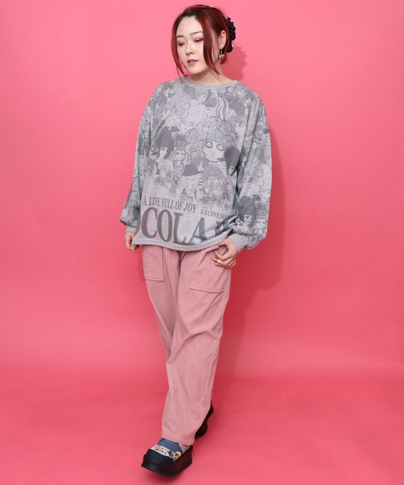 スカラーと女の子がいっぱい裏毛プルオーバー-10