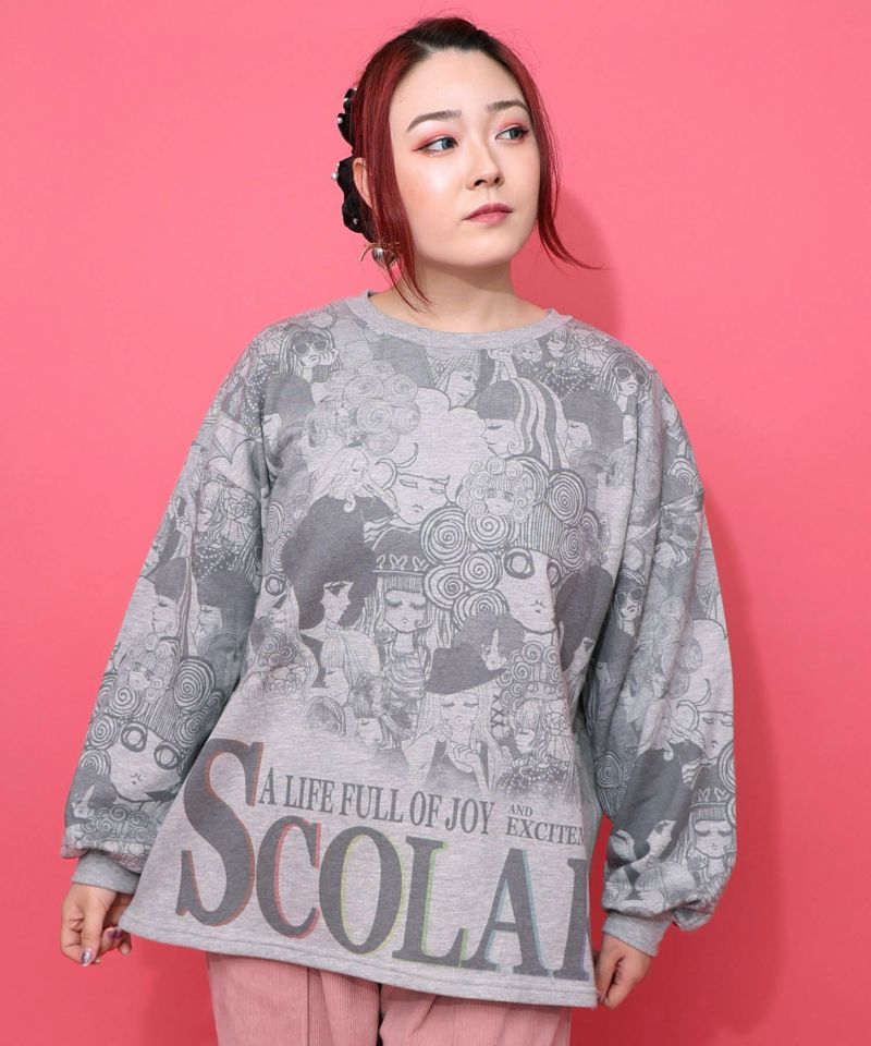 スカラーと女の子がいっぱい裏毛プルオーバー-11