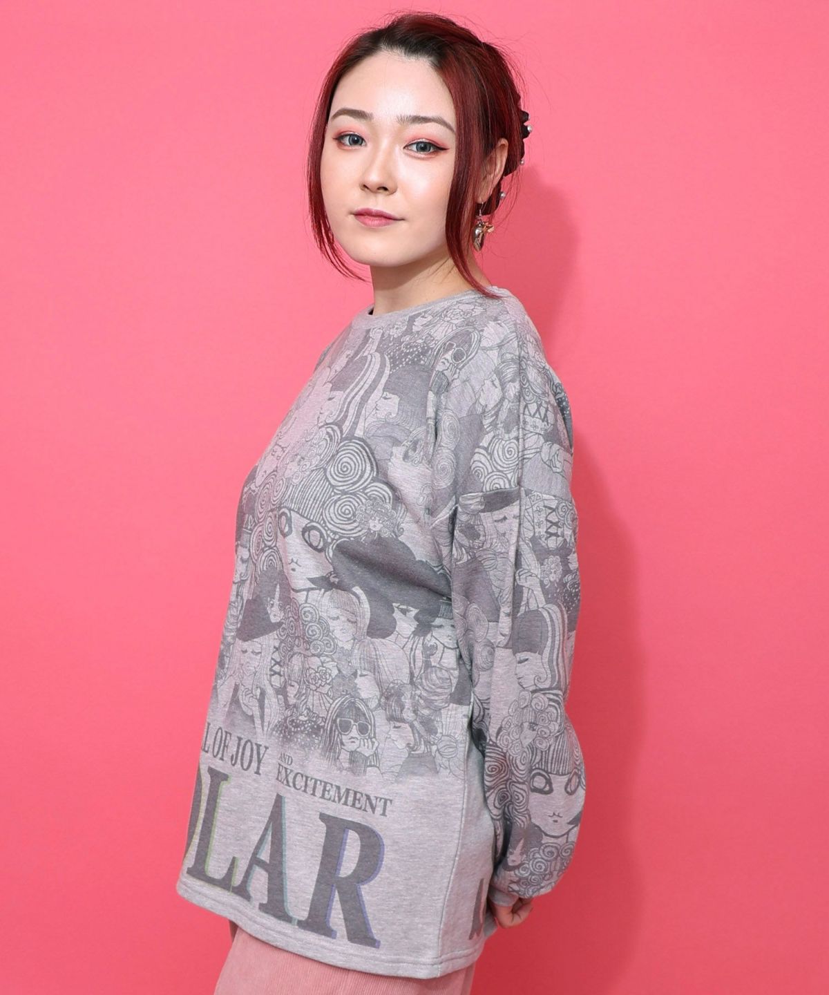 スカラーと女の子がいっぱい裏毛プルオーバー-12