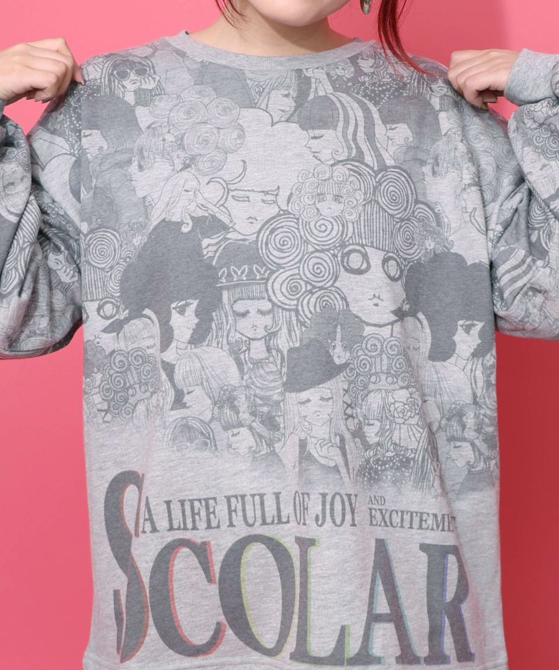 スカラーと女の子がいっぱい裏毛プルオーバー-14