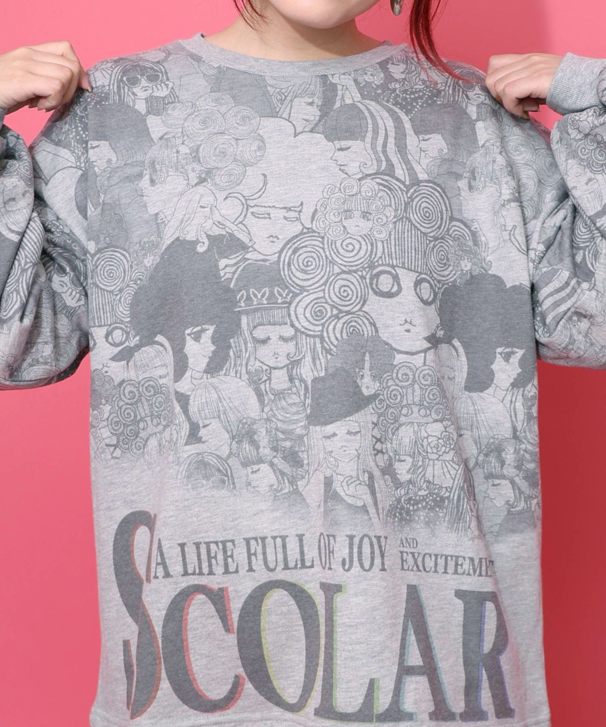 スカラーと女の子がいっぱい裏毛プルオーバー-14