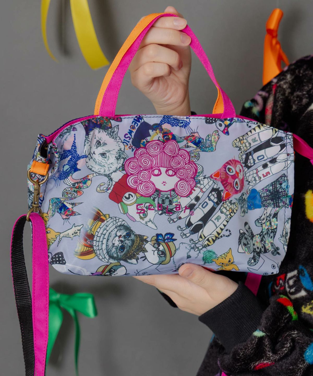 スカラーちゃん両面総柄 配色ミニショルダー-4