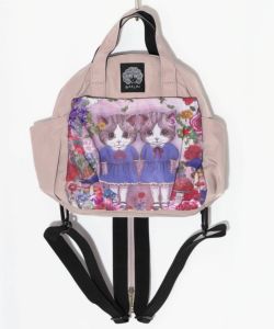 ネコ姉妹の秘密の花園柄 2wayミニリュック-14
