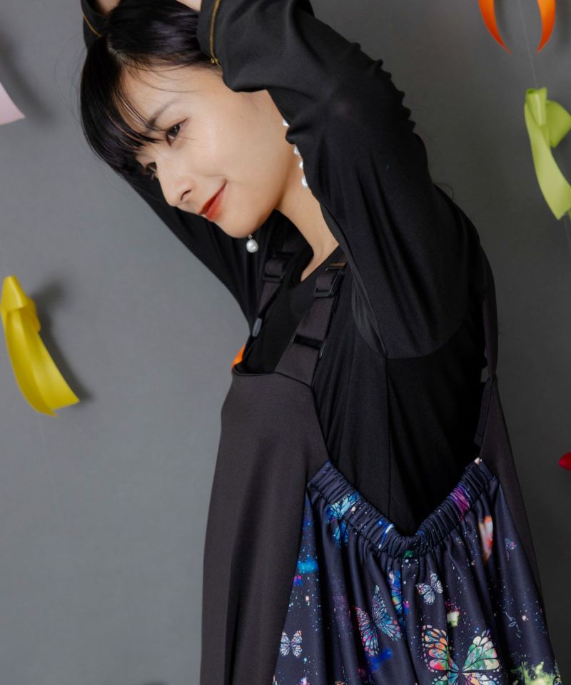 宇宙蝶柄×ジャージ生地 ジャンパースカート-6