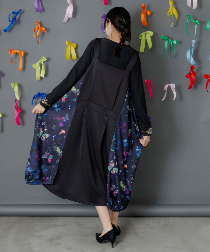 宇宙蝶柄×ジャージ生地 ジャンパースカート-9