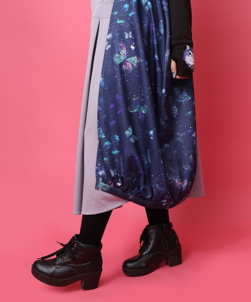宇宙蝶柄×ジャージ生地 ジャンパースカート-13