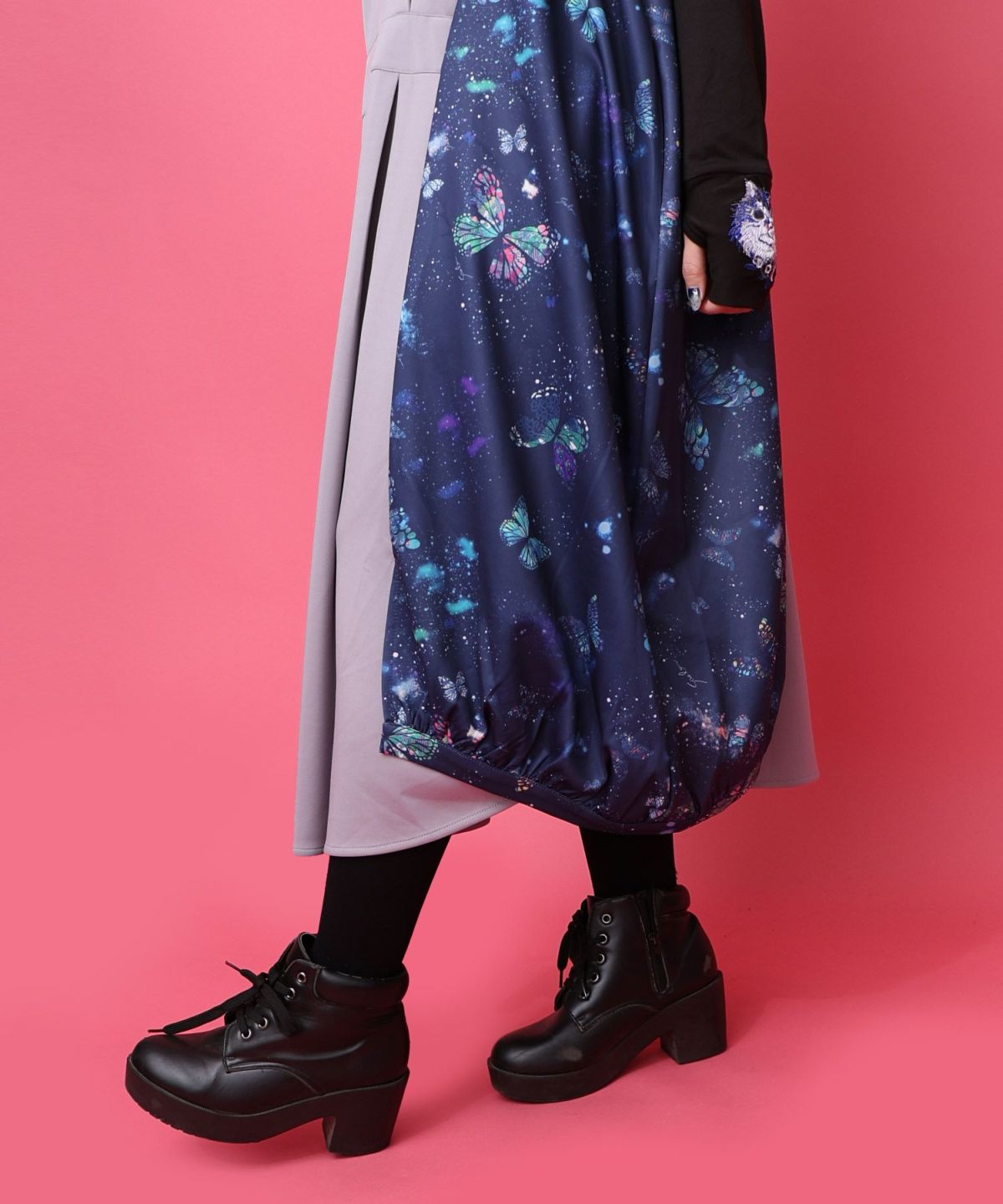 宇宙蝶柄×ジャージ生地 ジャンパースカート-13