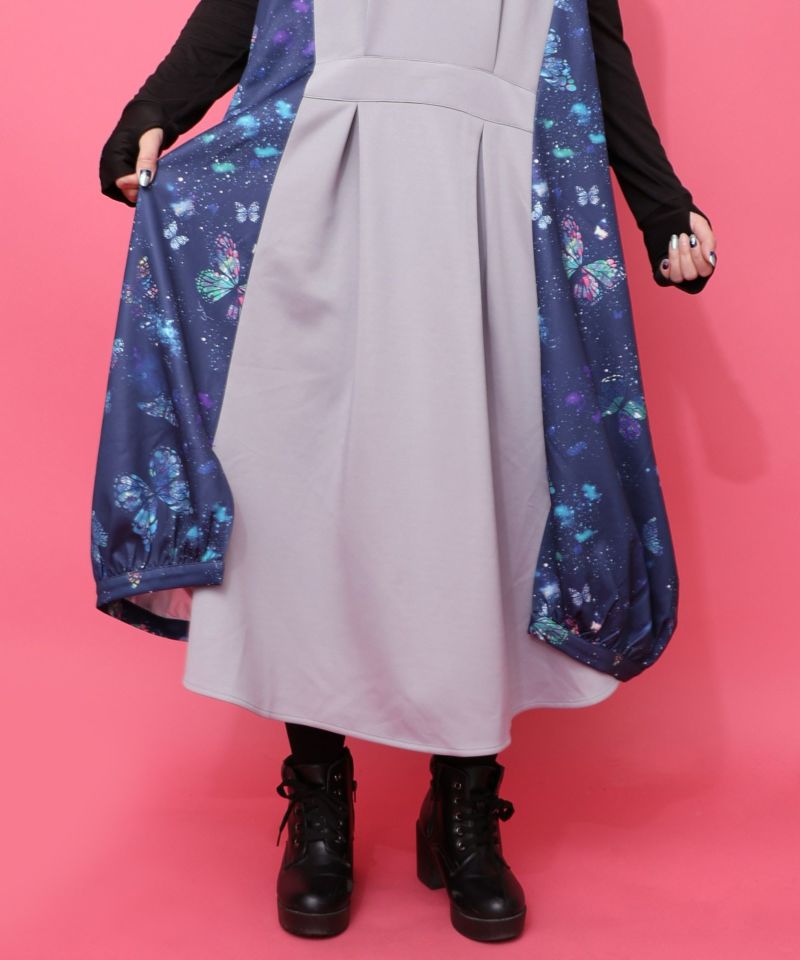 宇宙蝶柄×ジャージ生地 ジャンパースカート-16