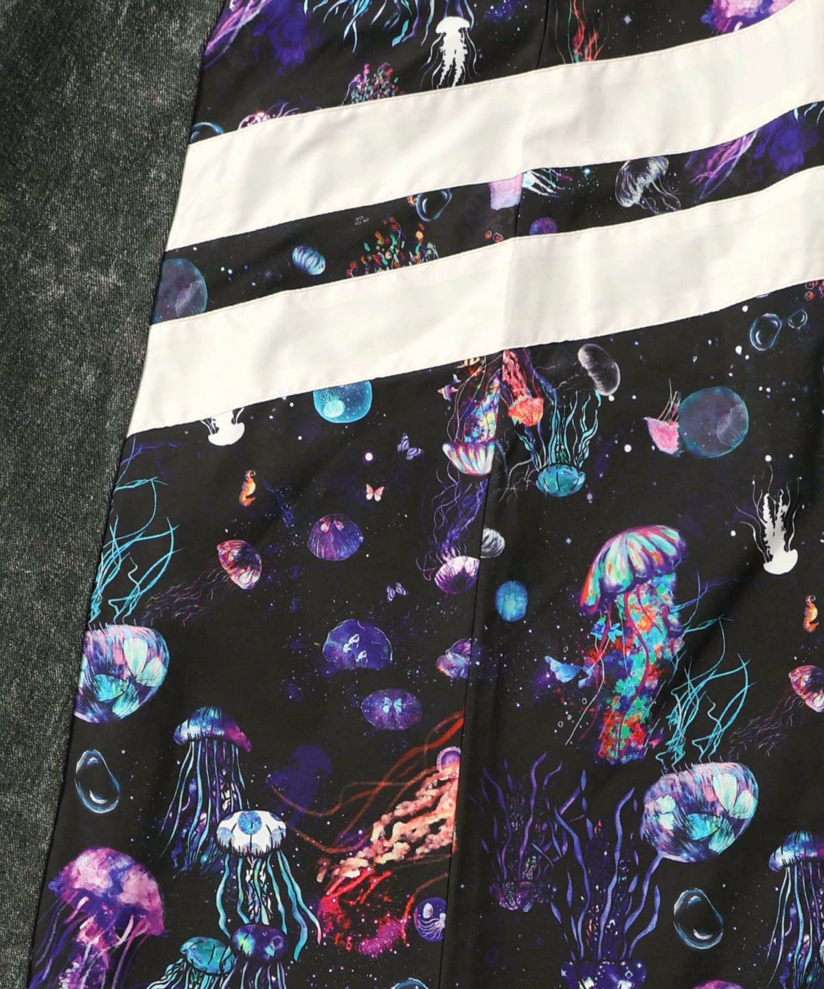 クラゲ柄ナイロン×デニムスカート-19