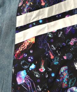 クラゲ柄ナイロン×デニムスカート-21