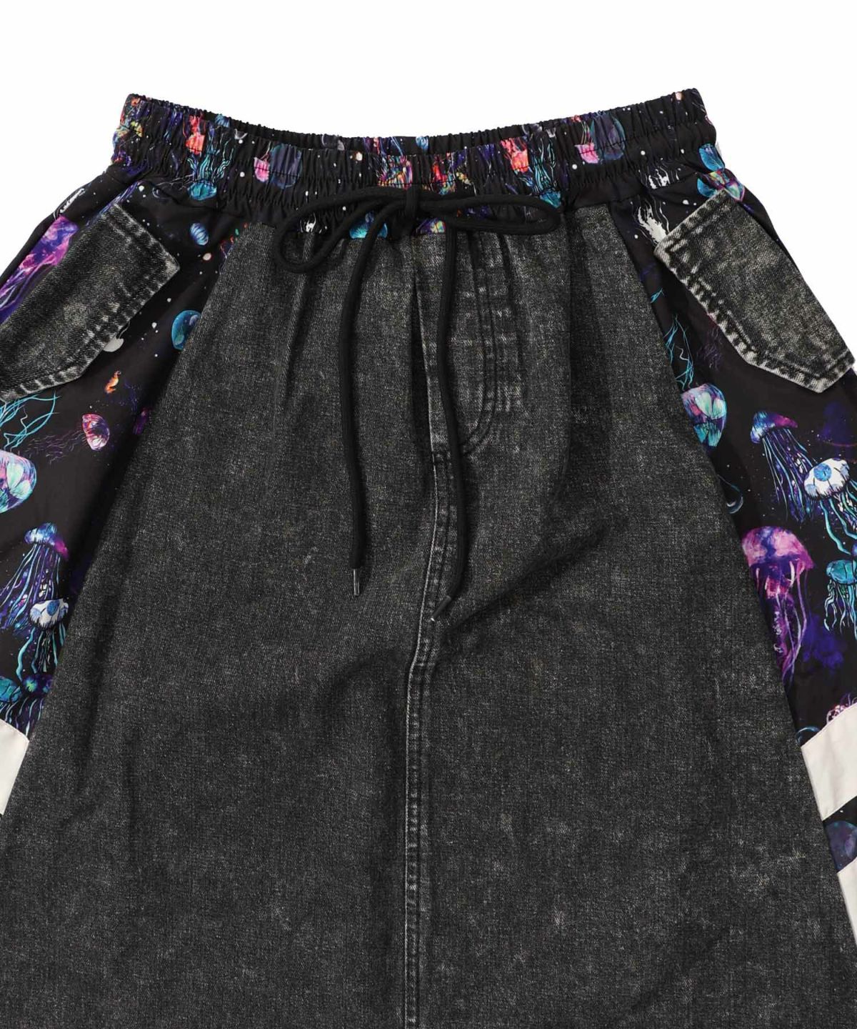 クラゲ柄ナイロン×デニムスカート-22