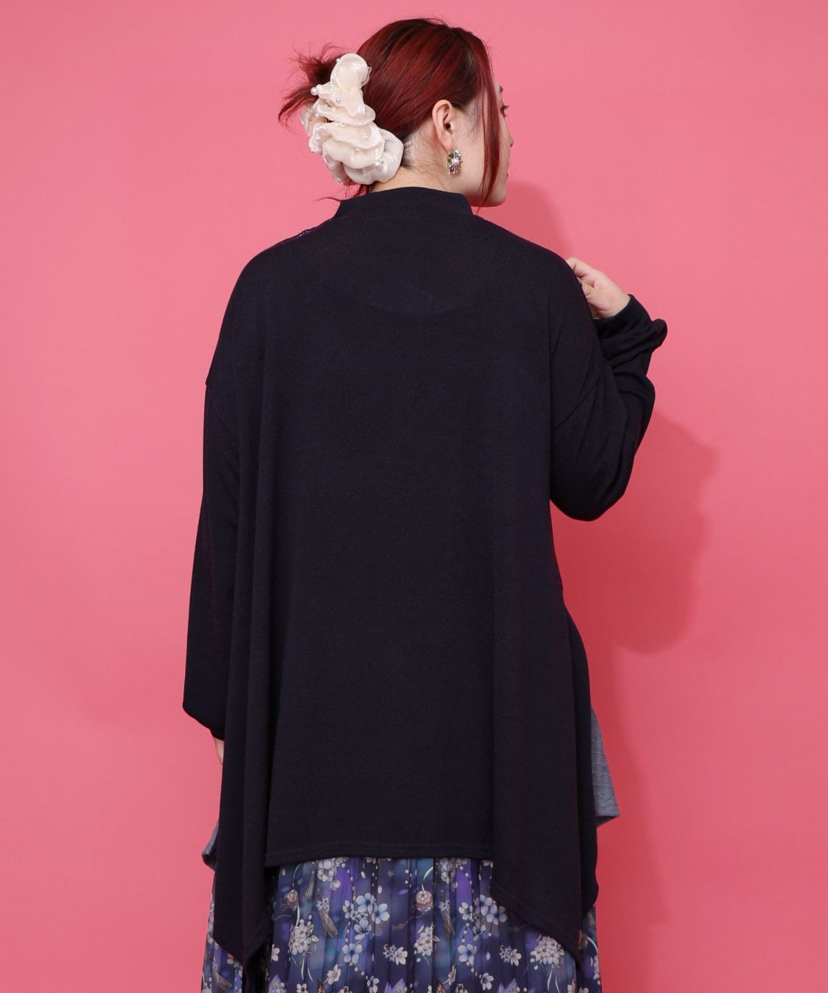 雅結×iS ScoLarコラボ 異素材切替プルオーバー-9