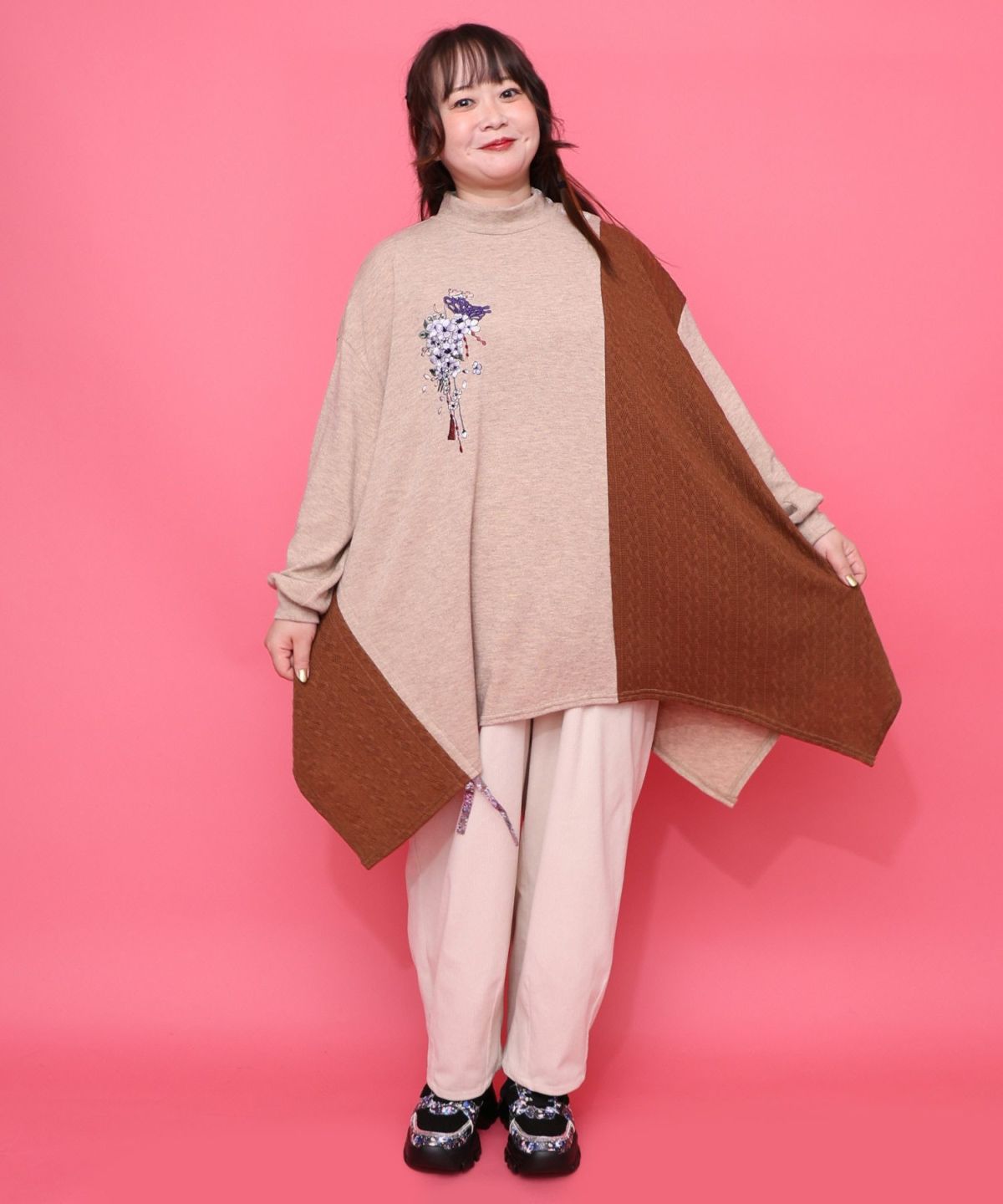 雅結×iS ScoLarコラボ 異素材切替プルオーバー-12