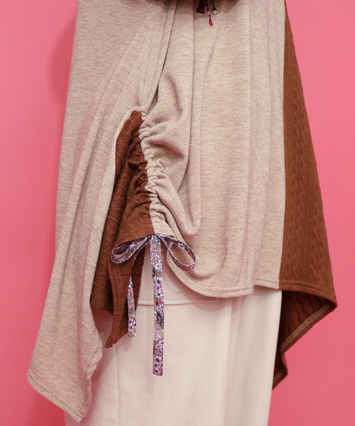 雅結×iS ScoLarコラボ 異素材切替プルオーバー-14